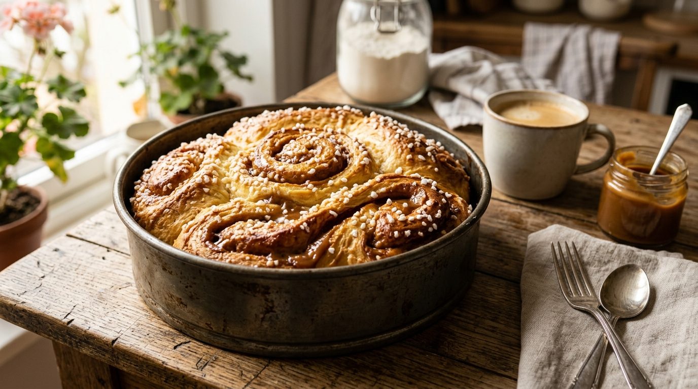 Brioche au yaourt et confiture de lait