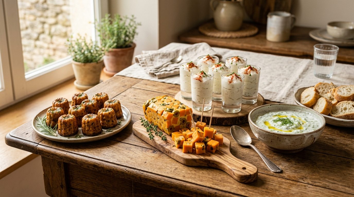 Idées Apéritives Salées : Cannelés au Fromage Frais, Chantilly au Roquefort et Douceurs à Partager