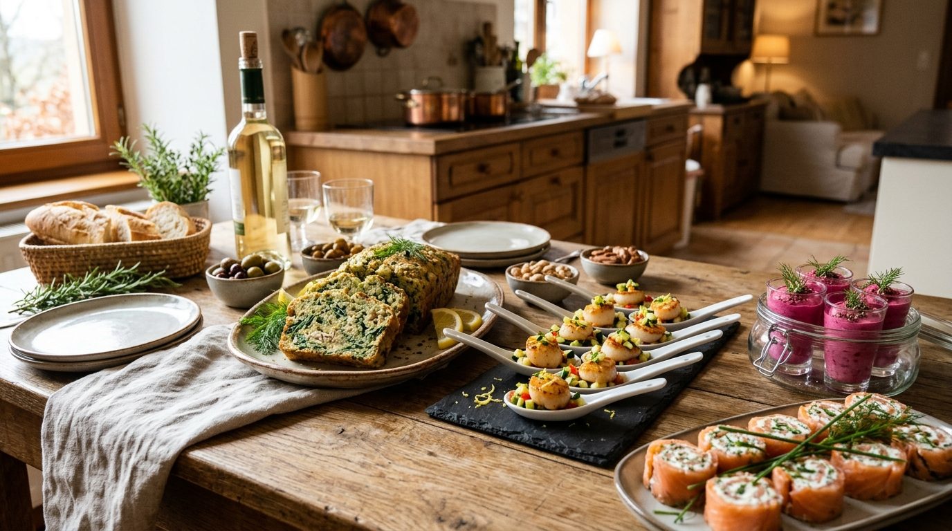 Idées Apéritives Maison : Cakes Moelleux, Cuillères Marines et Bouchées Express