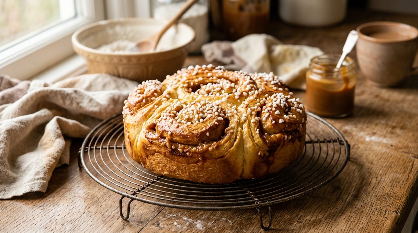 Brioche moelleuse au yaourt et confiture de lait