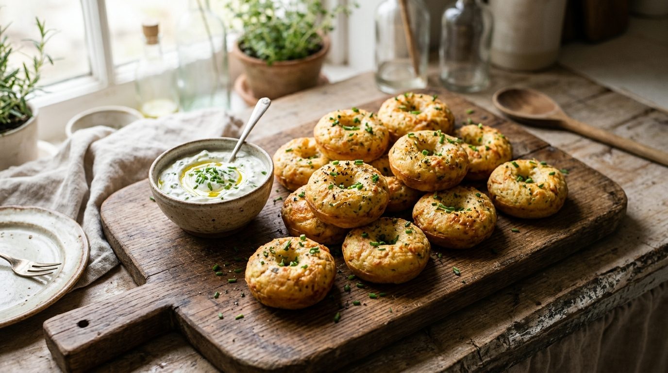 Donuts salés au tarama et à la ciboulette : la bouchée apéritive originale