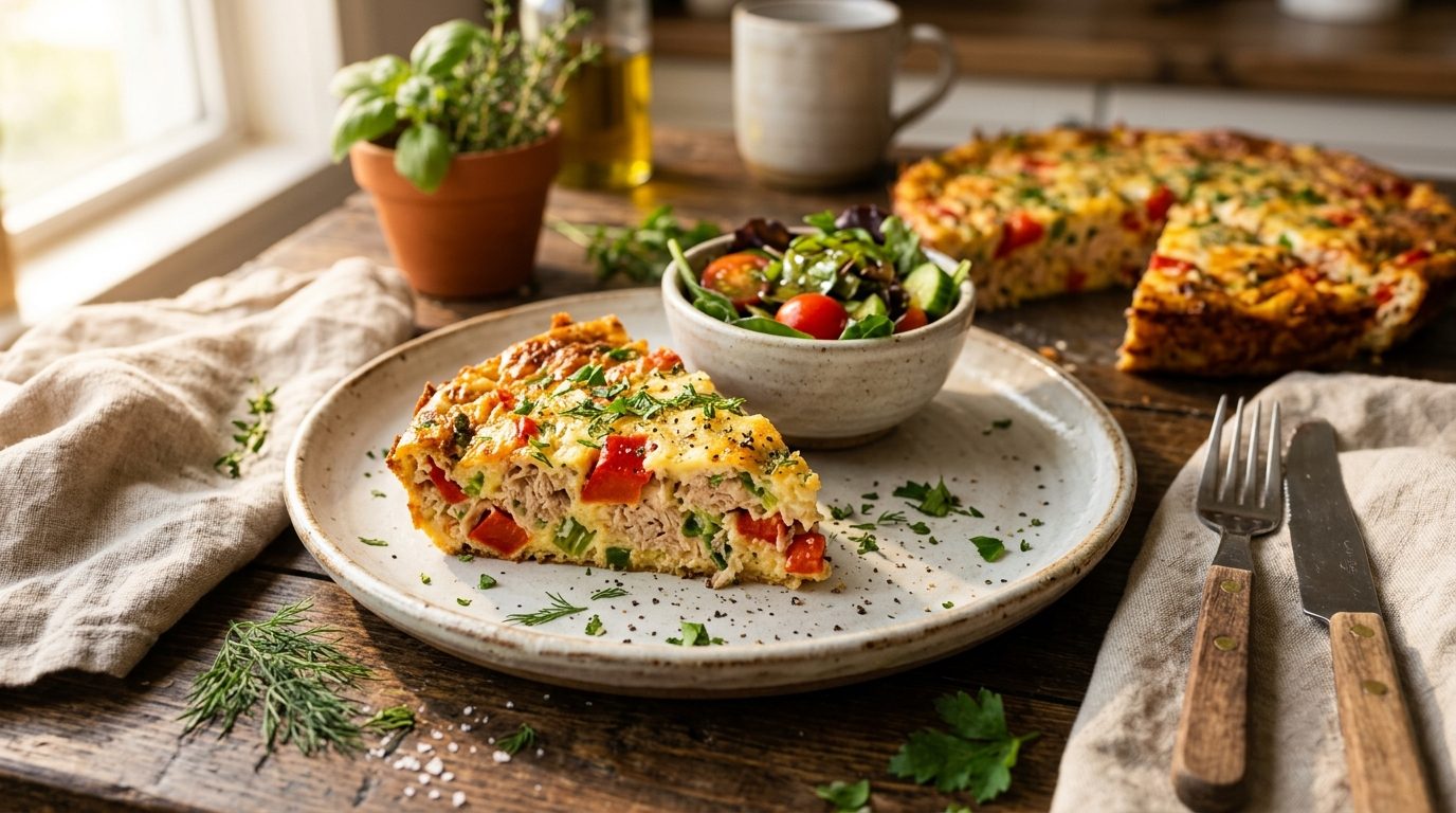 Quiche sans pâte au thon et poivron rouge : la recette express et légère