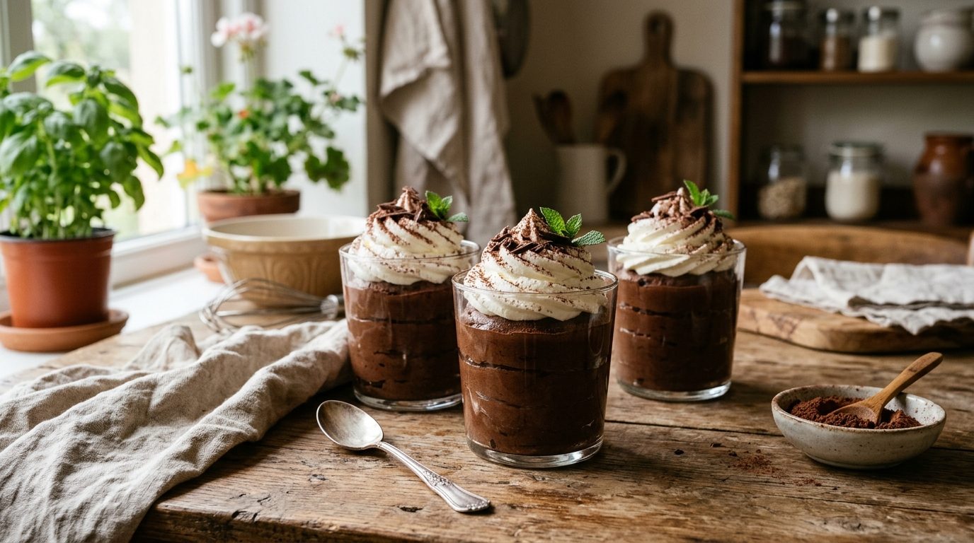 Chocolat viennois en verrine : mousse onctueuse et chantilly maison