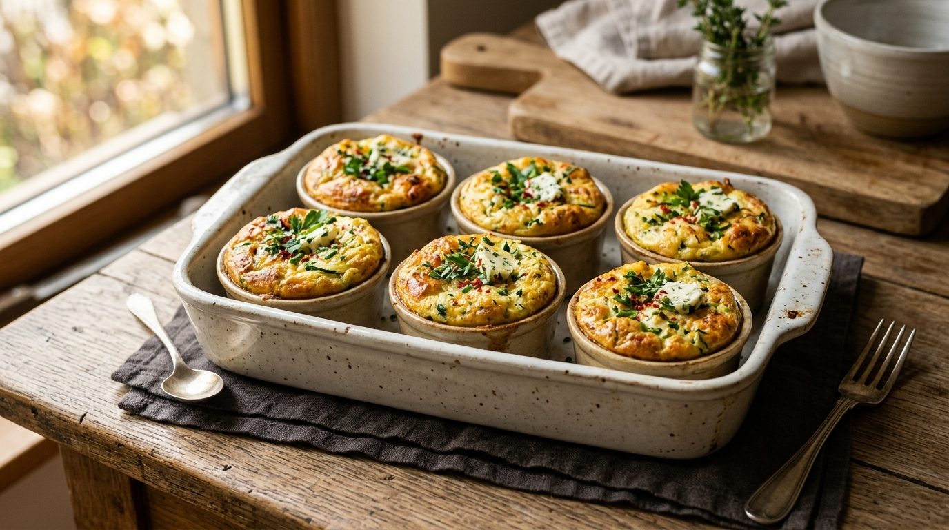 Mini-Flans Légers à la Courgette et au Boursin