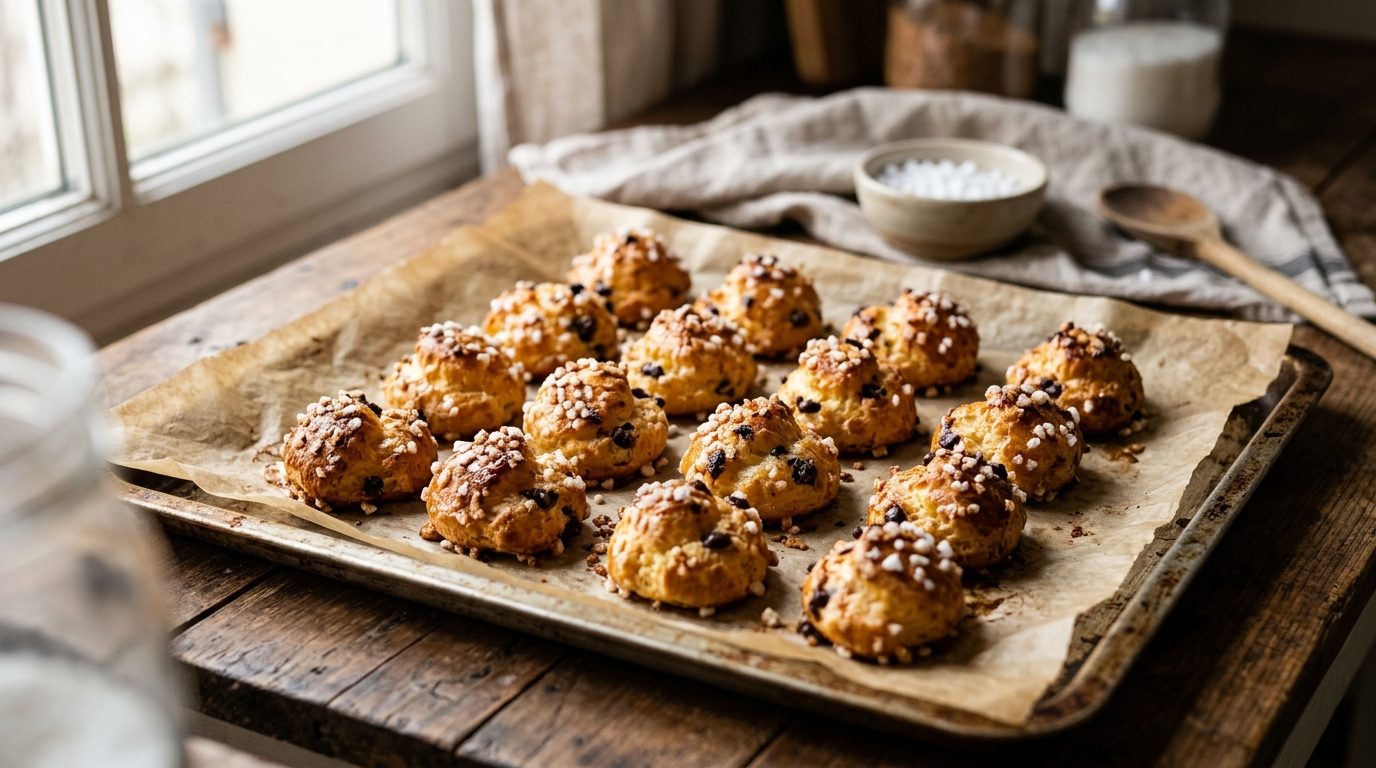 Chouquettes aux pépites de chocolat et sucre perlé