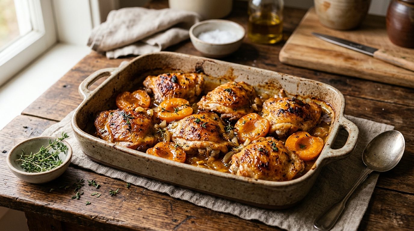 Cuisses de Poulet aux Abricots au Four