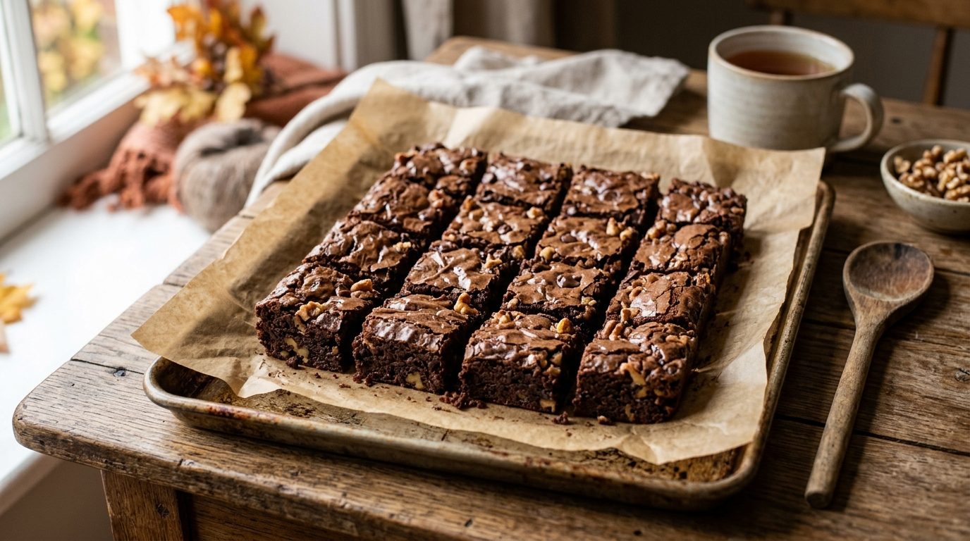 Brownie fondant aux noix fraîches de saison