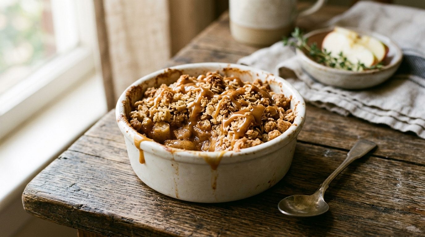 Crumble de pommes au caramel au beurre salé