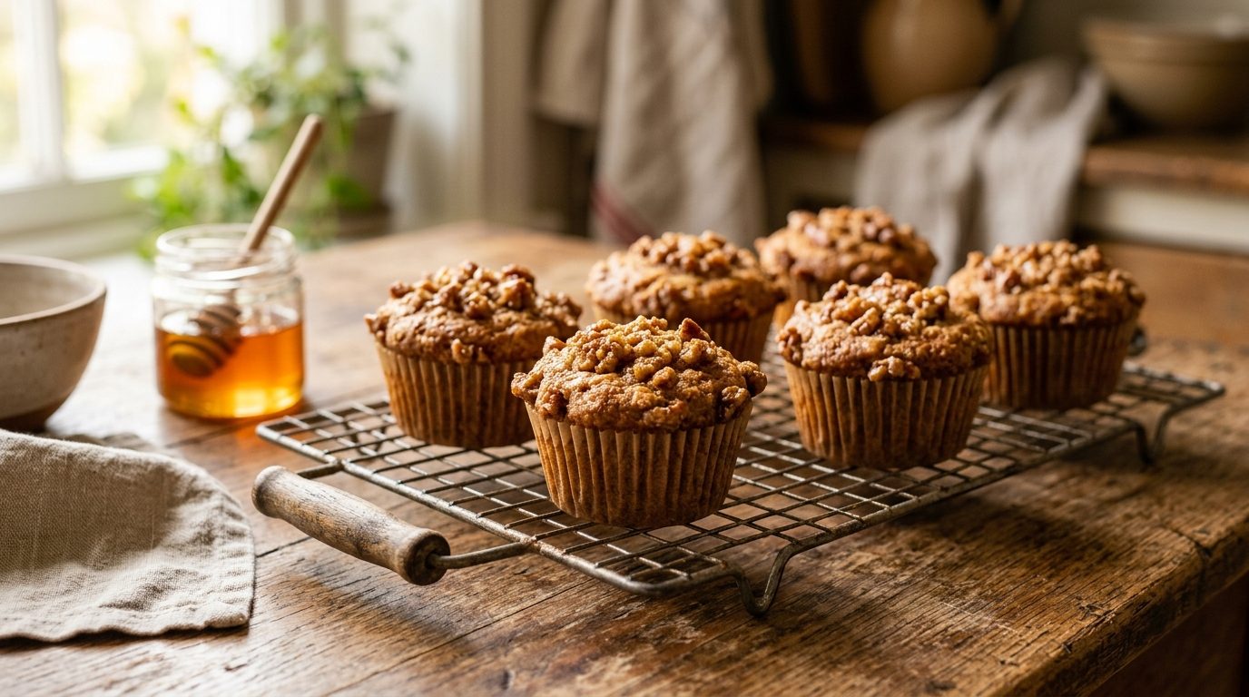 Muffins au miel et pralin : une douceur dorée et croustillante