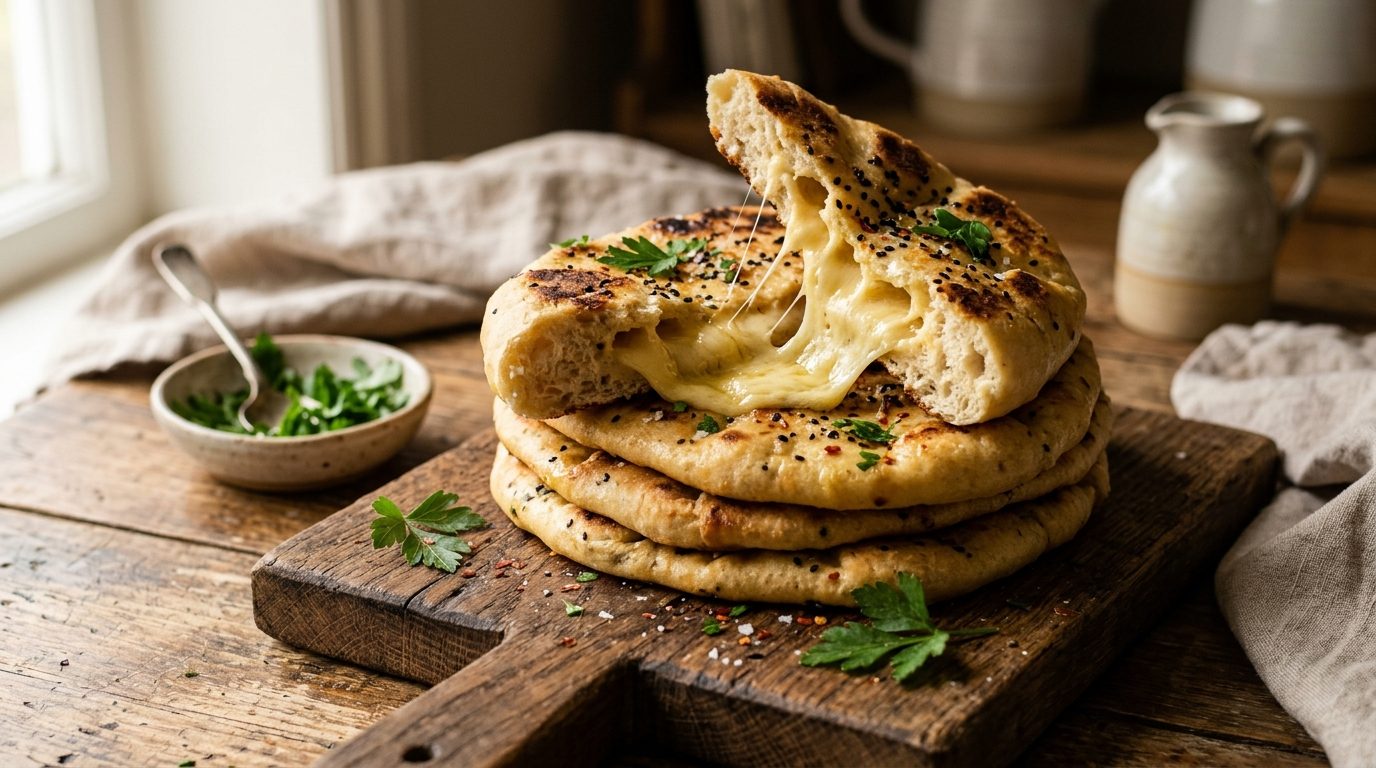 Naans express au maroilles : la gourmandise fondante du Nord