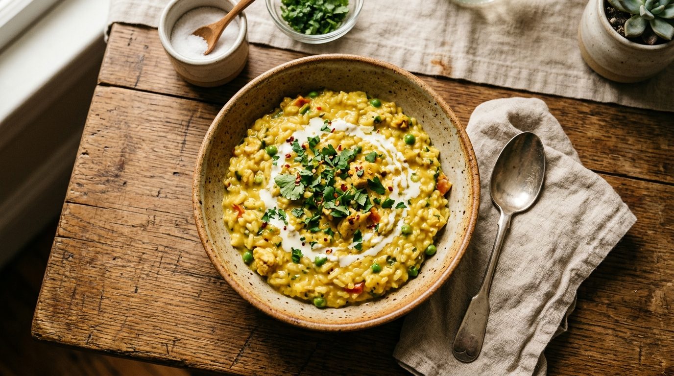 Risotto au Curry au Four : La Recette Sans Surveillance