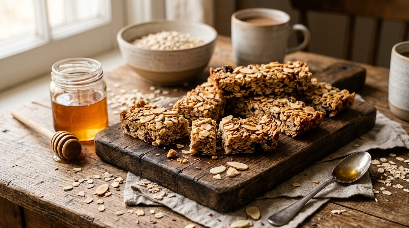 Barres de céréales maison au miel et amandes : la recette facile au Snack Party