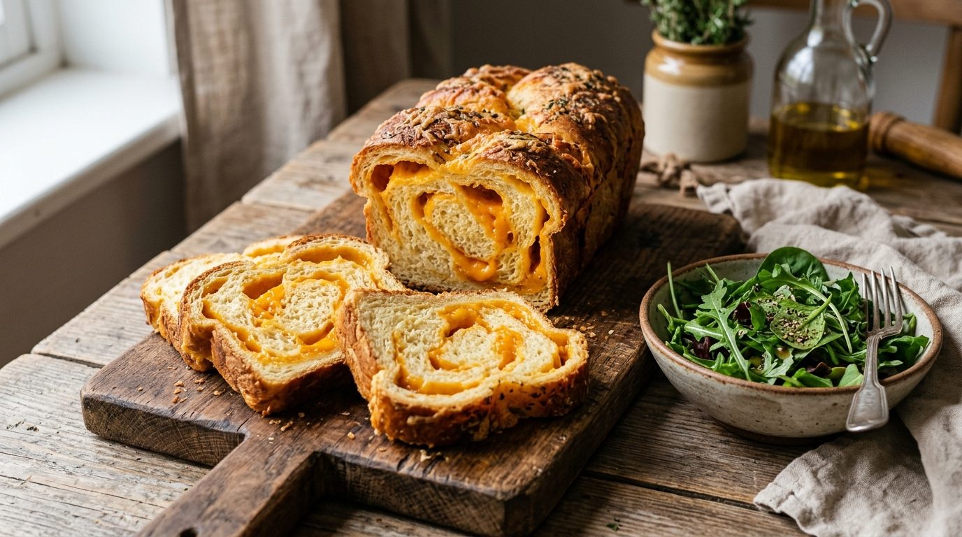 Brioche salée à la mimolette : moelleuse et dorée pour l’apéritif