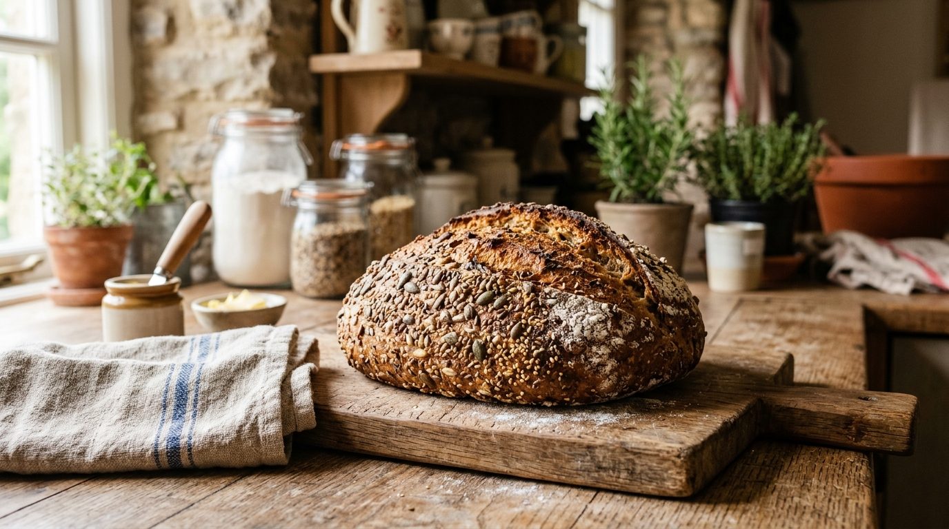 Pain maison aux graines de champion et céréales