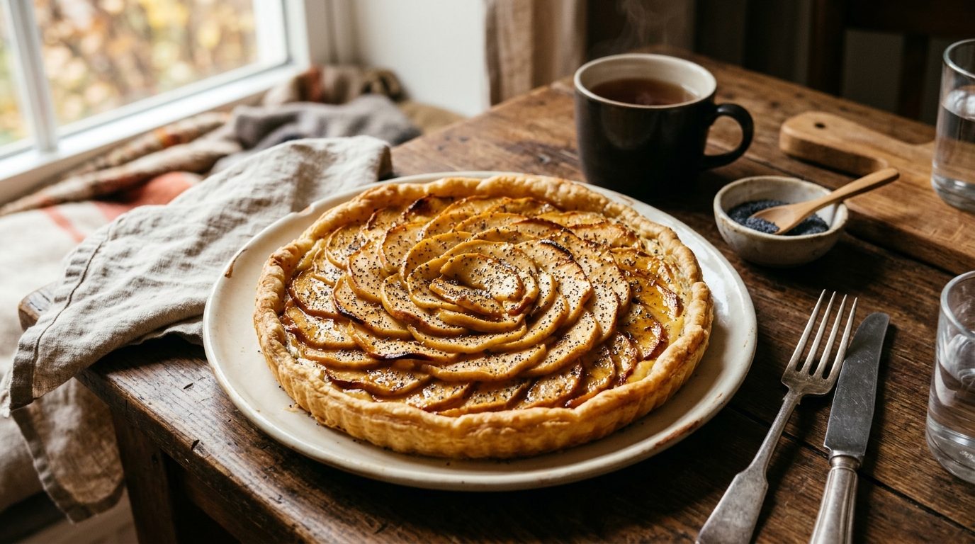 Tarte aux pommes et graines de pavot : la recette fondante et croustillante
