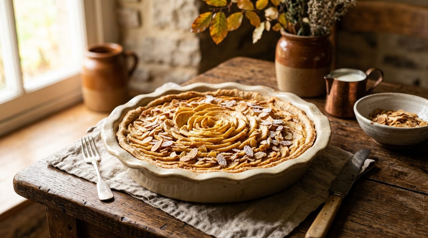 Tarte normande aux pommes traditionnelle et fondante
