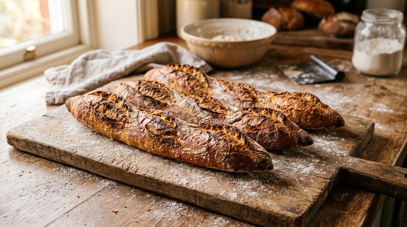 Baguettes maison sans levain : la recette facile et croustillante