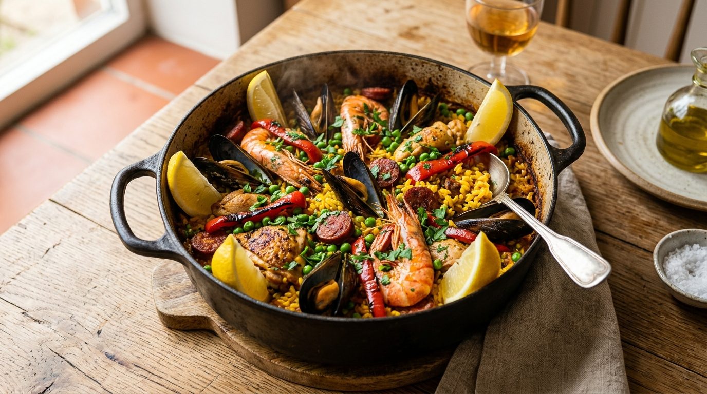 Paella express au four : la recette familiale et inratable en cocotte