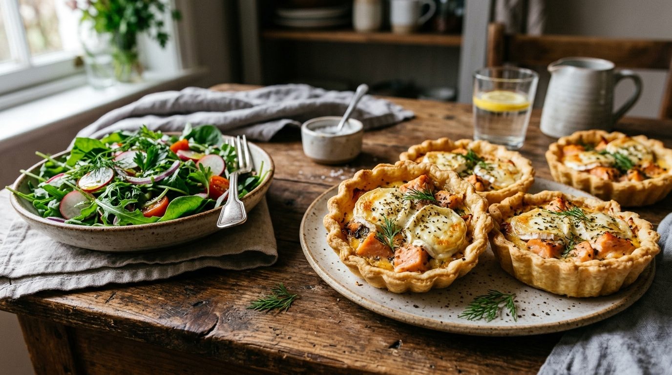 Tartelettes au saumon fumé et fromage de chèvre