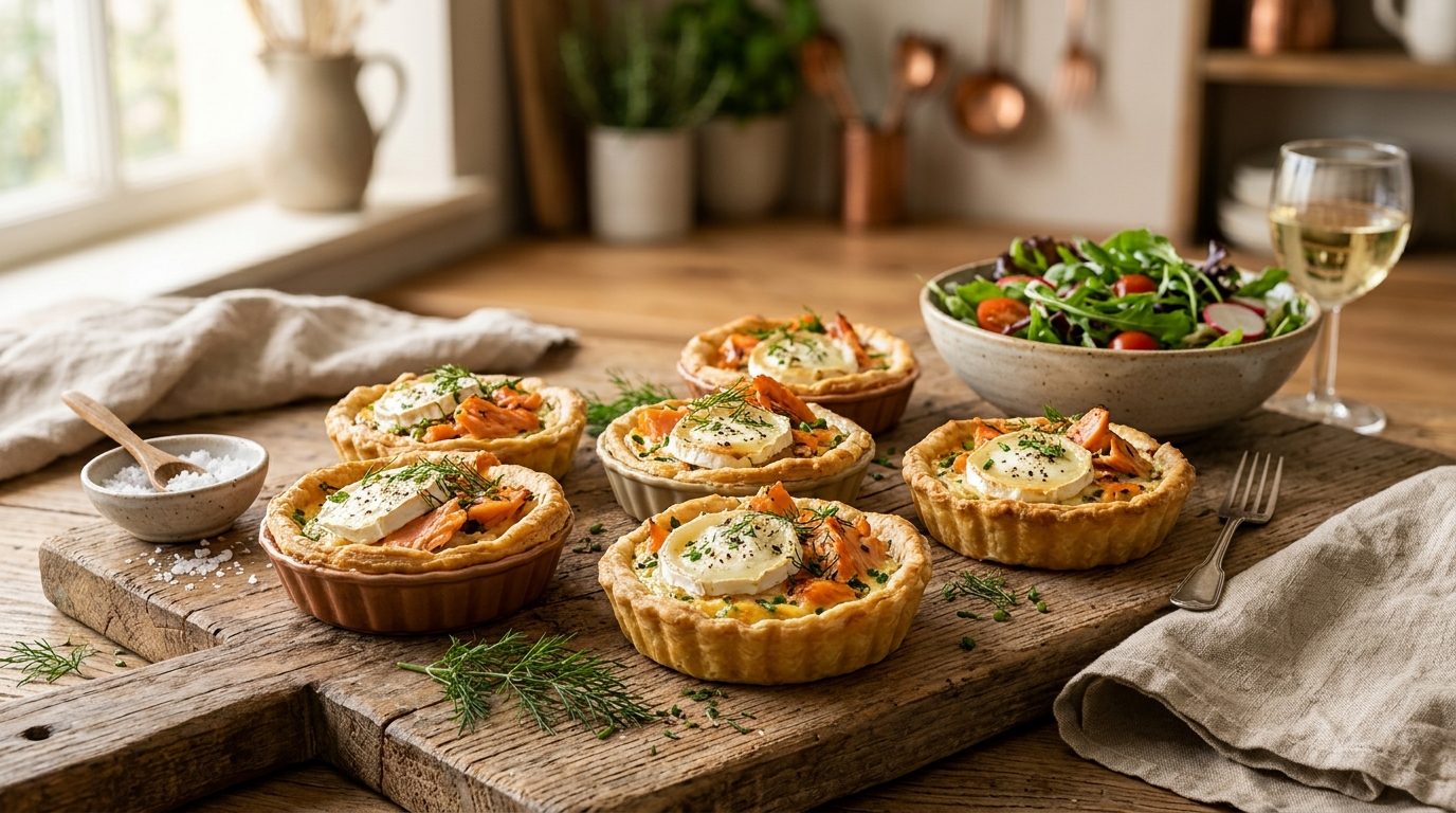 Tartelettes au saumon fumé et fromage de chèvre