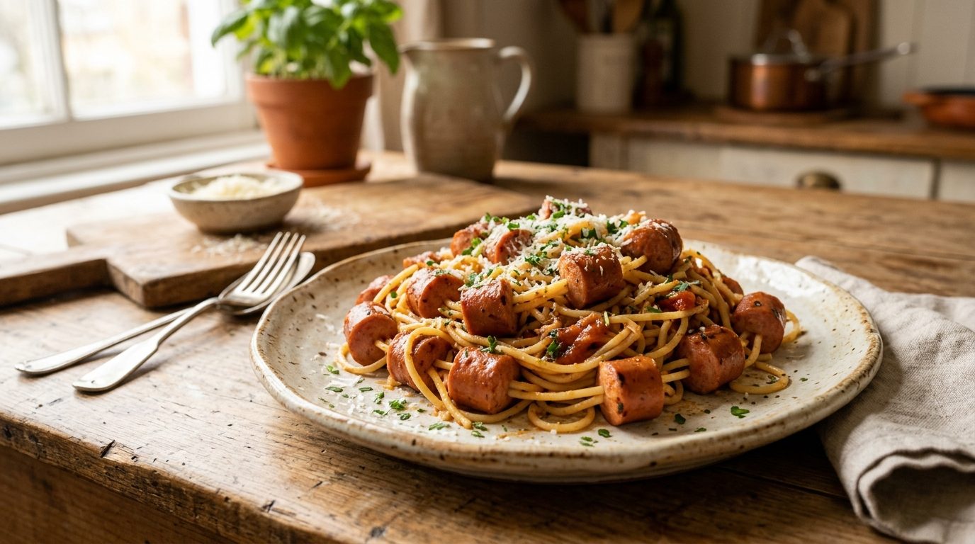 Spaghettis aux Knackis : L&rsquo;astuce rigolote et express qui amuse les enfants