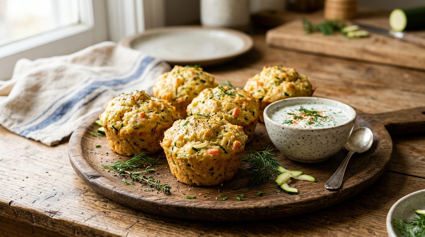 Muffins moelleux au surimi et à la courgette pour l&rsquo;apéritif