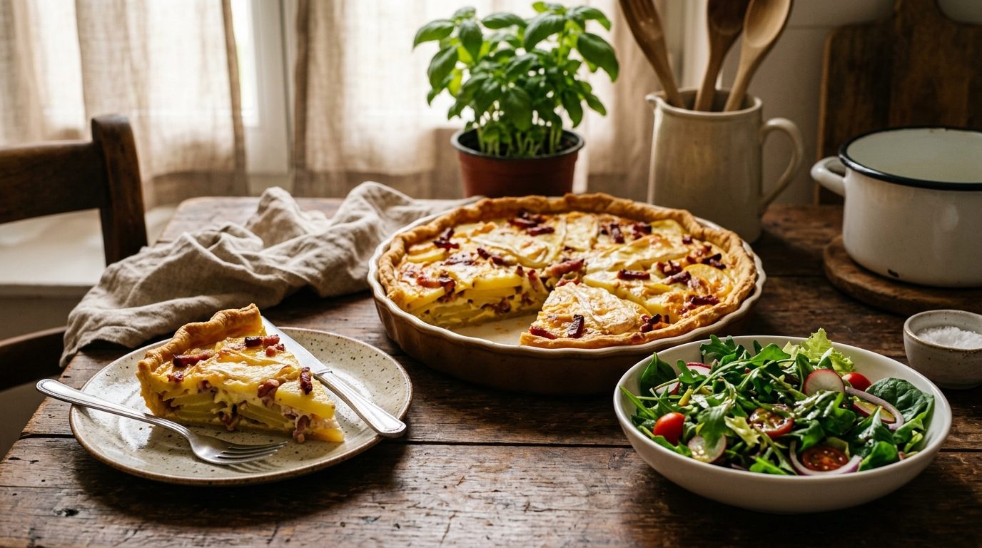 Quiche façon tartiflette au Reblochon : la recette gourmande et réconfortante