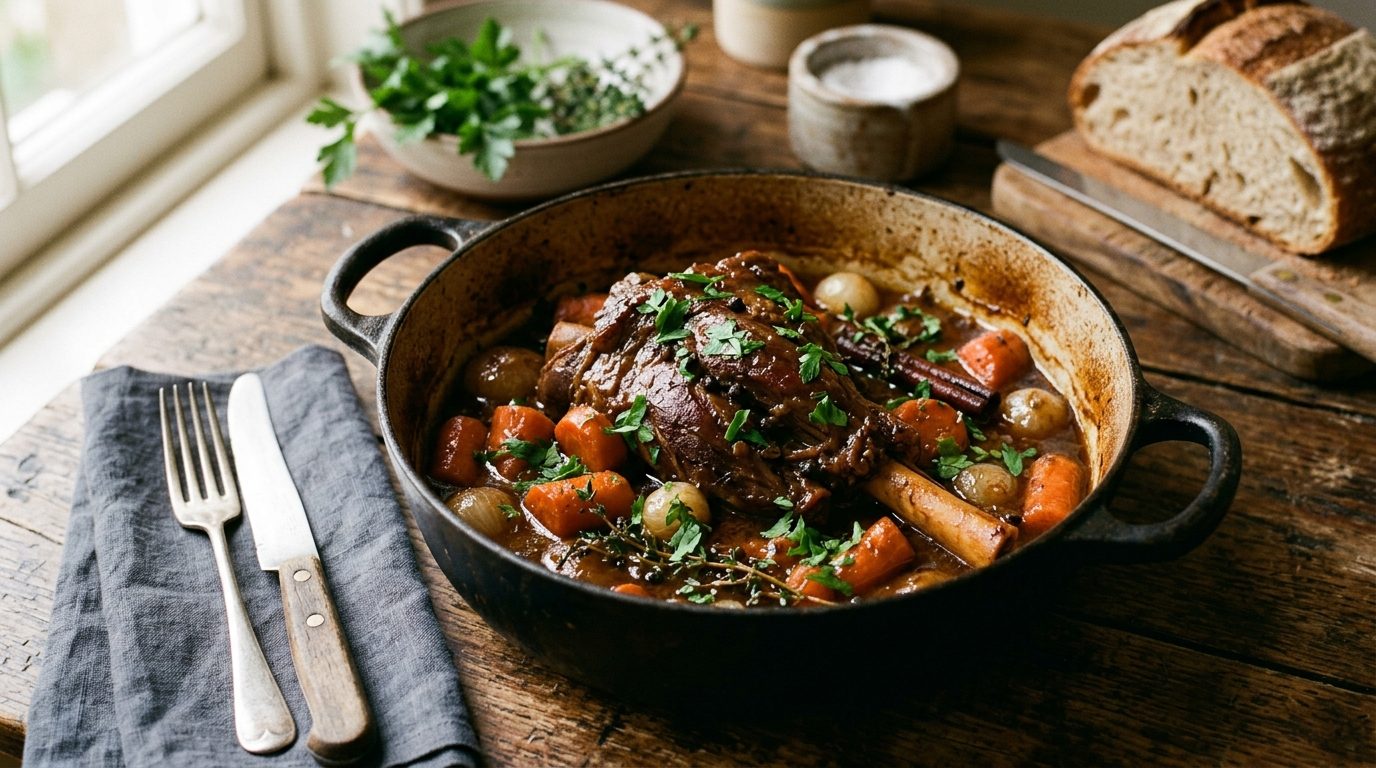Souris d’agneau confites aux épices et au miel