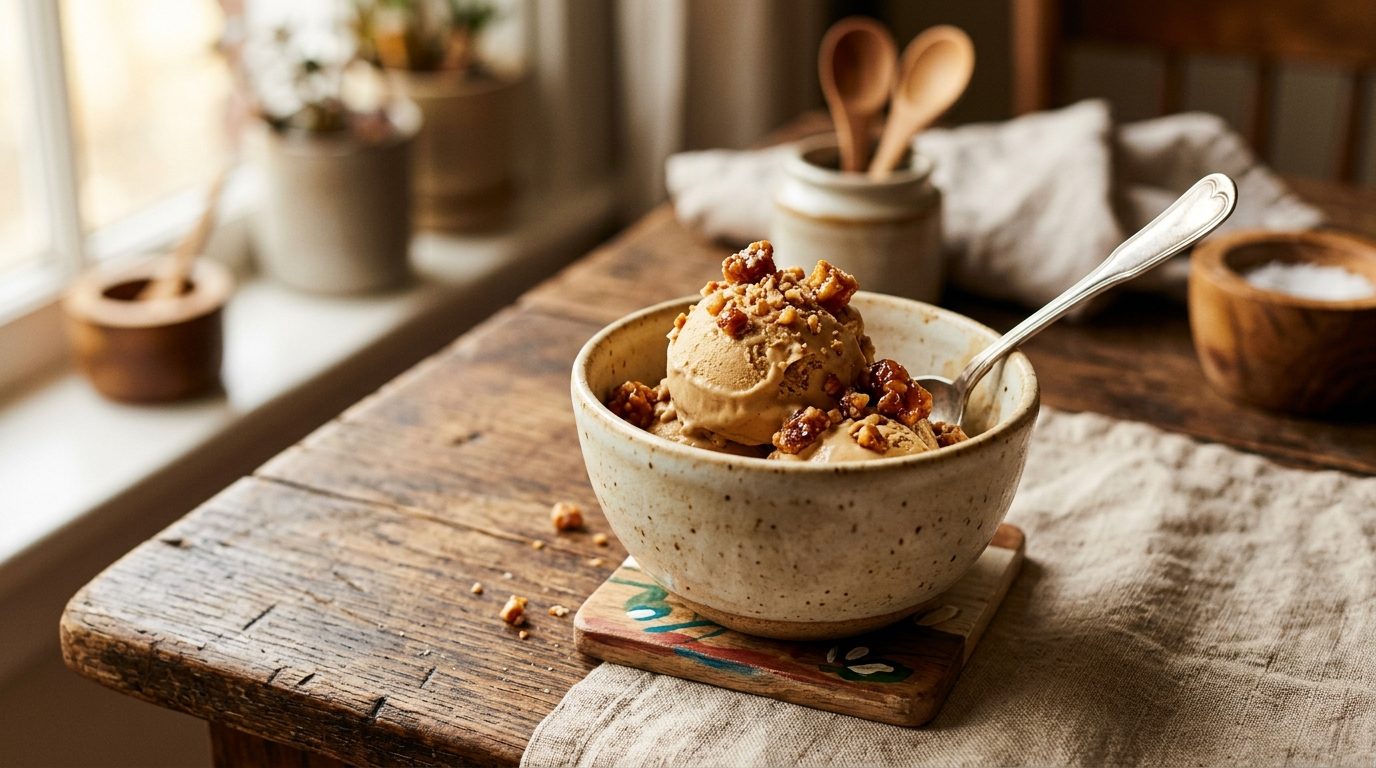 Glace au café et pralin craquant : la recette express sans cuisson