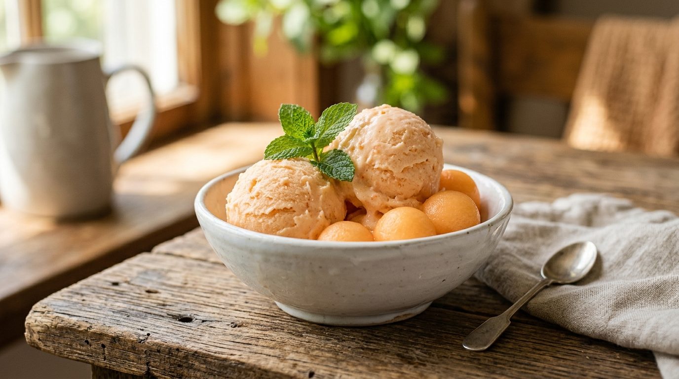 Glace au melon ultra crémeuse et rafraîchissante
