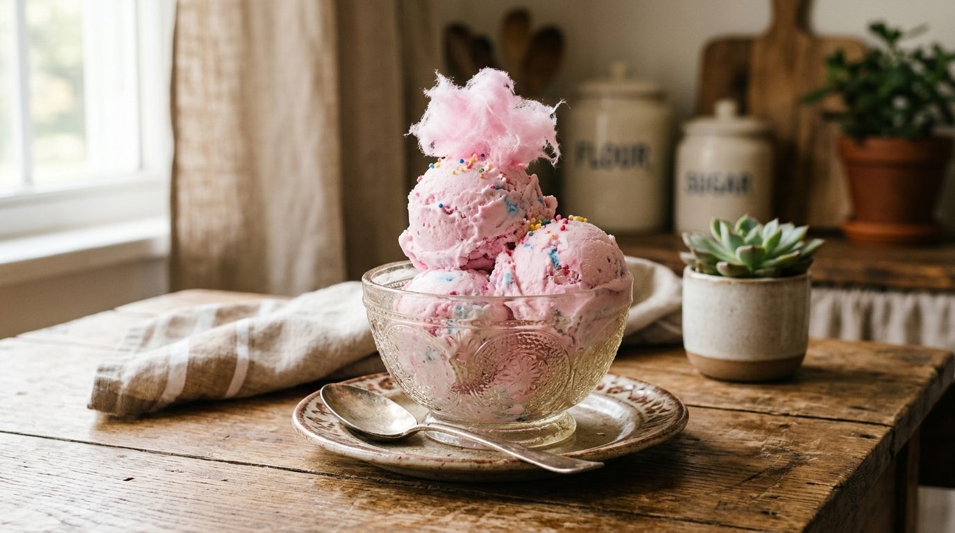 Glace à la barbe à papa maison : la recette régressive