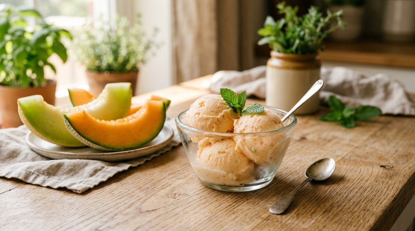 Glace au melon crémeuse et express
